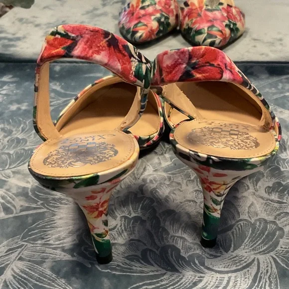 Vince Camuto Floral Slingback Heels - Picture 6 of 10